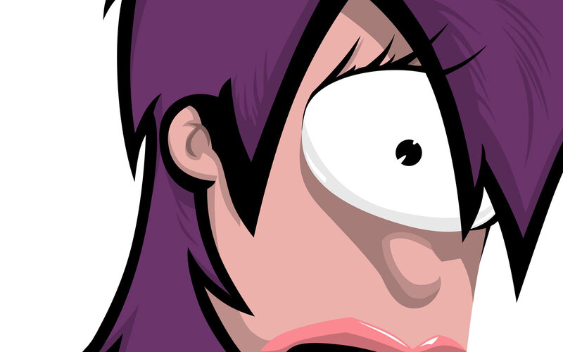 close-up of cartoon character