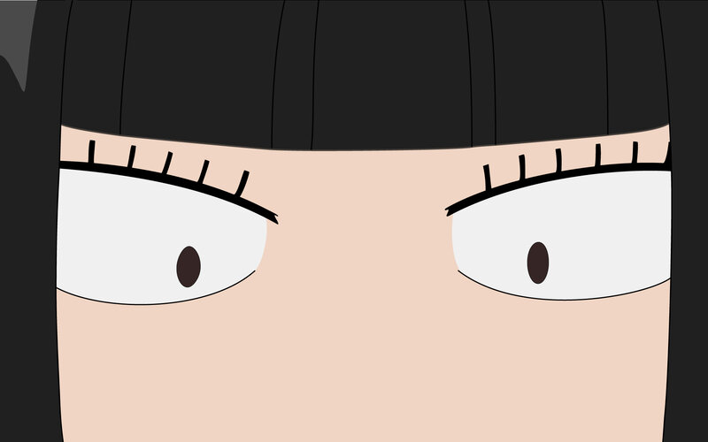 close-up of cartoon eyes