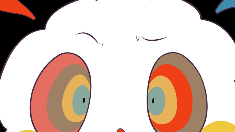 close-up of cartoon eyes