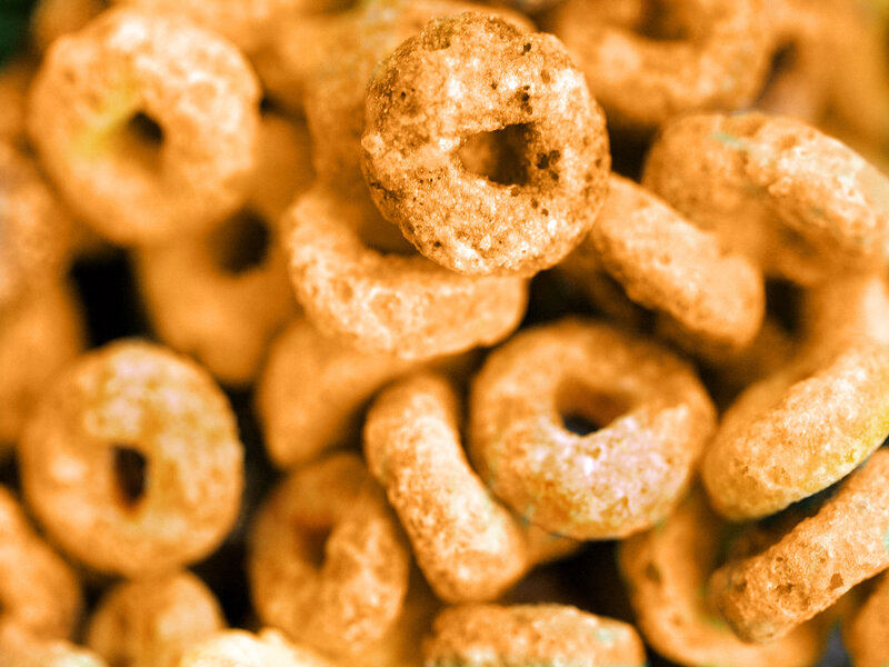 close-up of cereal rings