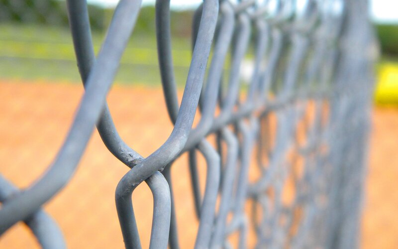 close-up of chain-link fence