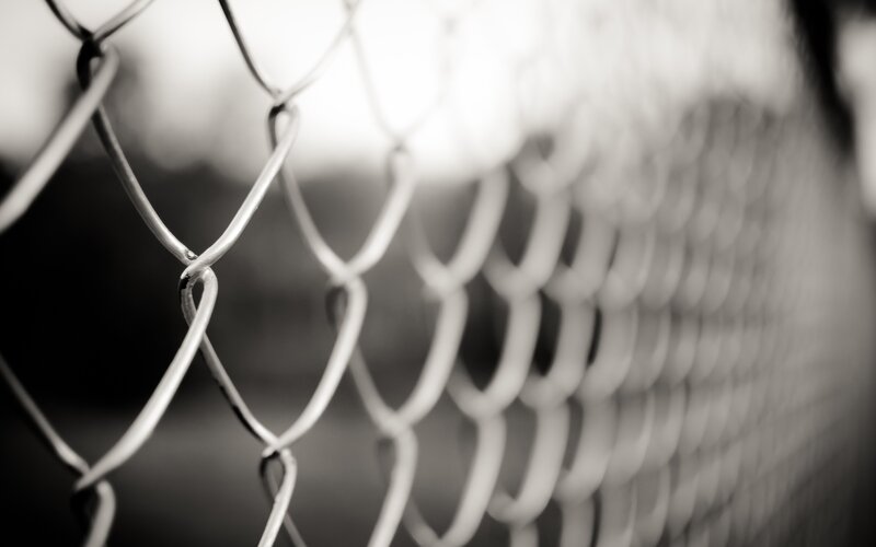 close-up of chain-link fence