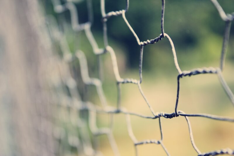 close-up of chain-link fence