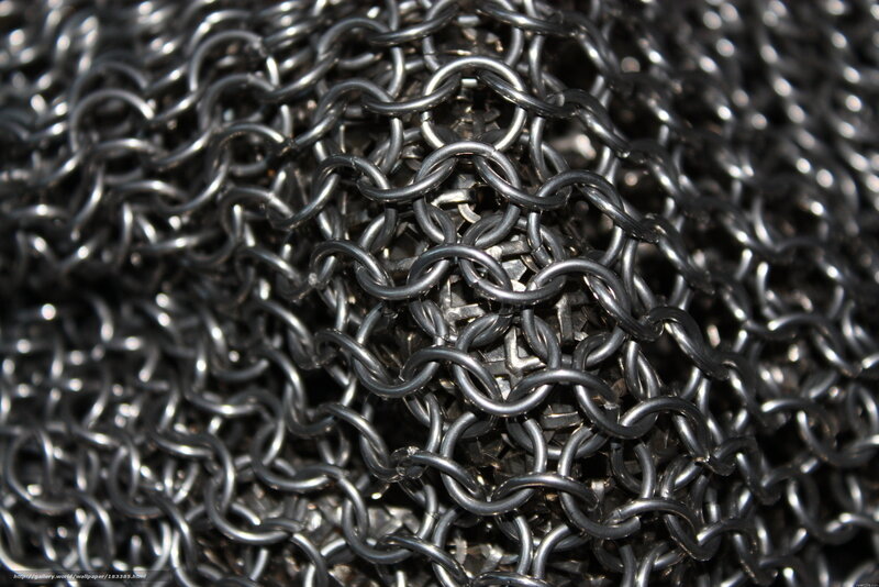 close-up of chainmail texture