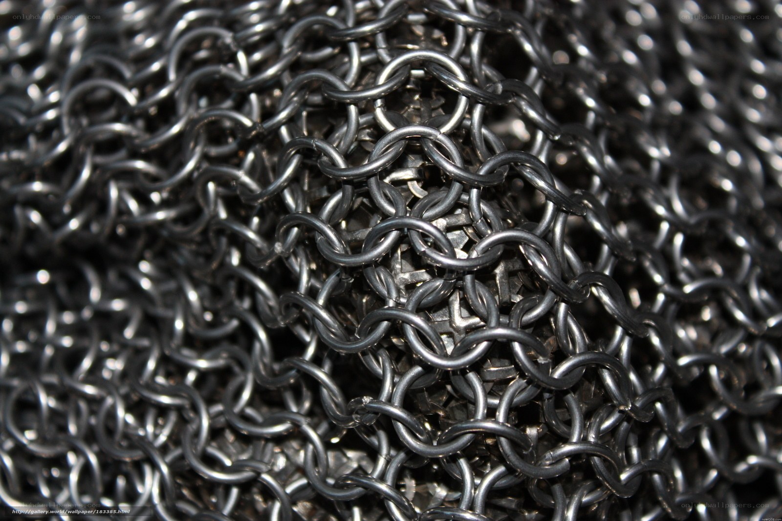 close-up of chainmail texture