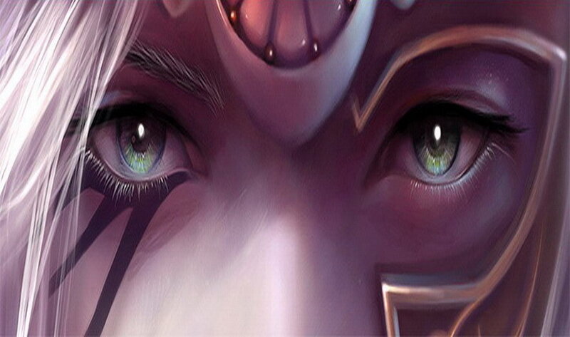 close-up of character eyes