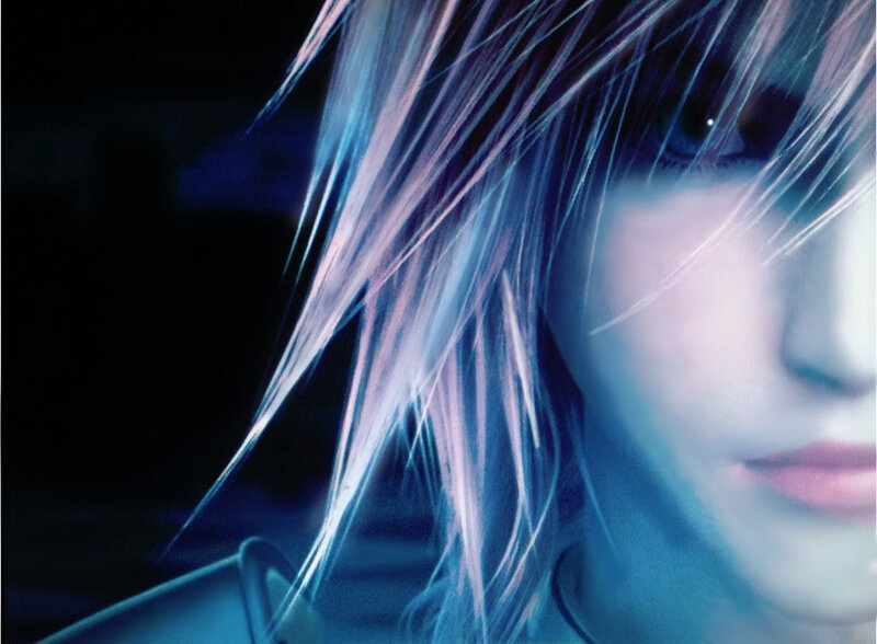 Close-up of Character Face — Blue