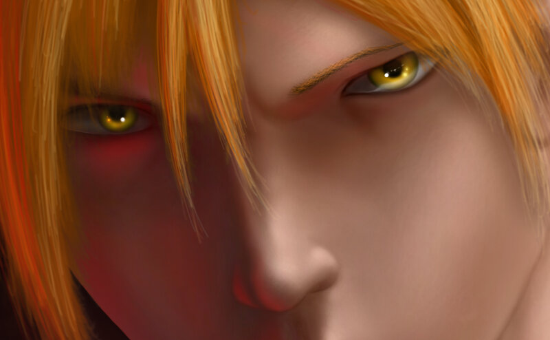 Close-up of Character Face — Orange