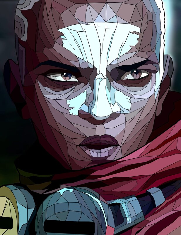 Close-up of Character Face — Purple