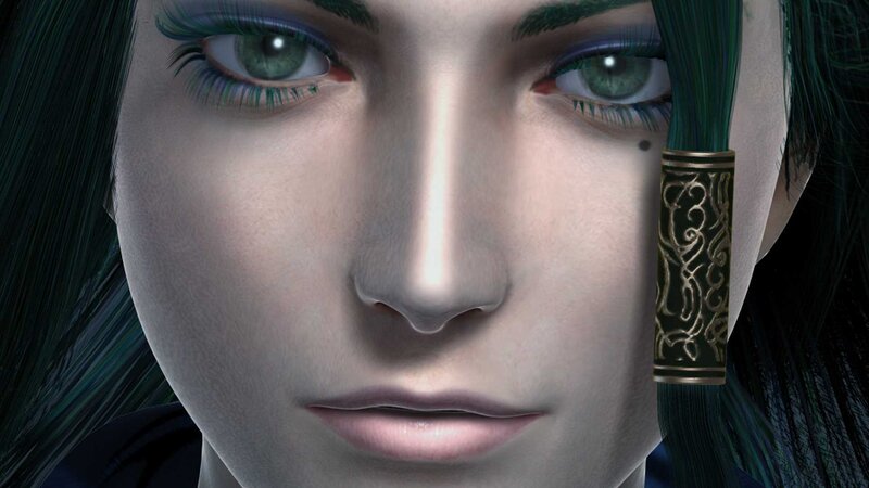 close-up of character face