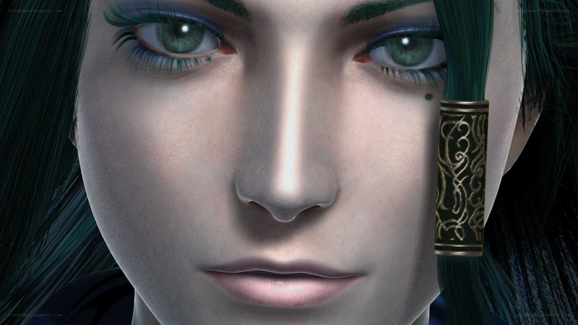 close-up of character face
