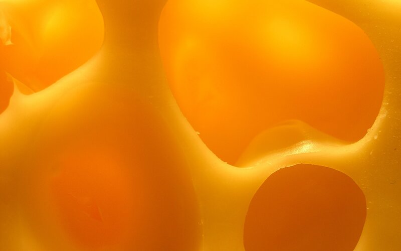 Close-up of Cheese Texture — Yellow