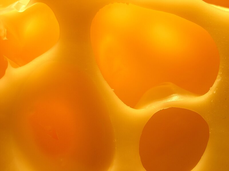 Close-up of Cheese Texture — Yellow, Warm