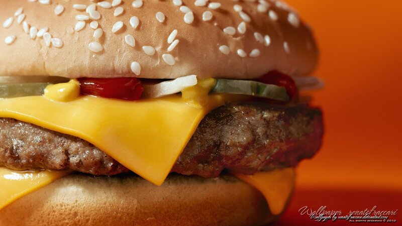 Close-up of Cheeseburger — Orange