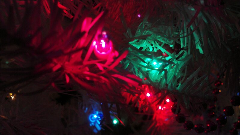 Close-up of Christmas Lights — Red