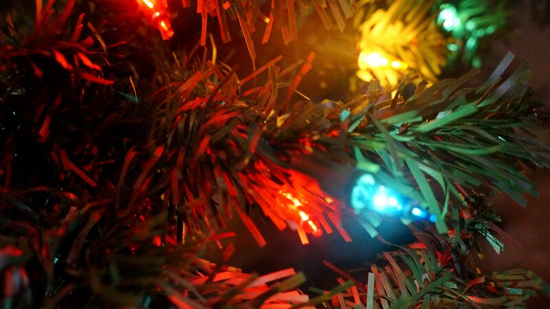 Close-up of Christmas Tree — Red, Festive