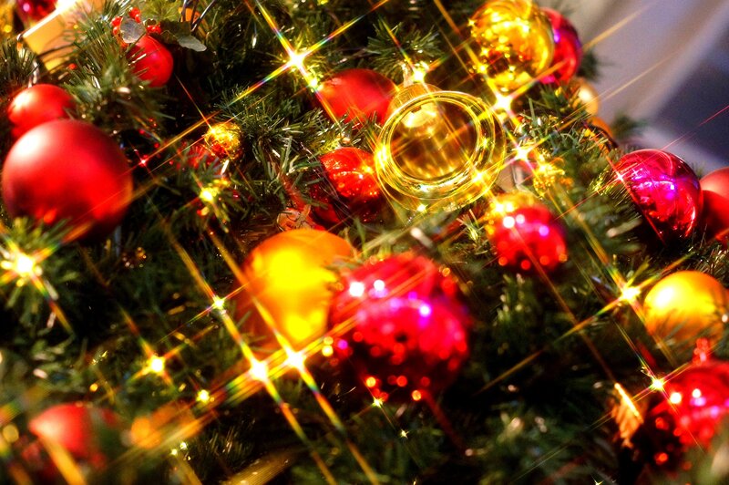 Close-up of Christmas Tree — Red