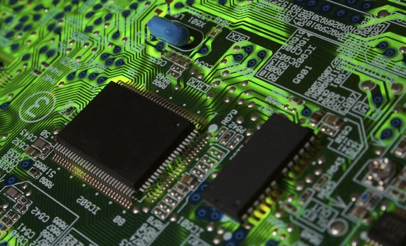 close-up of circuit board