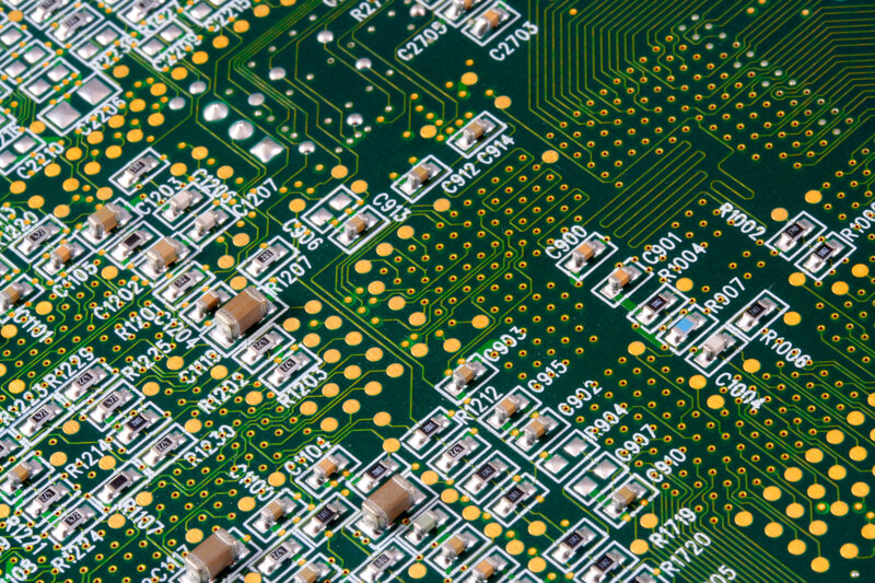close-up of circuit board