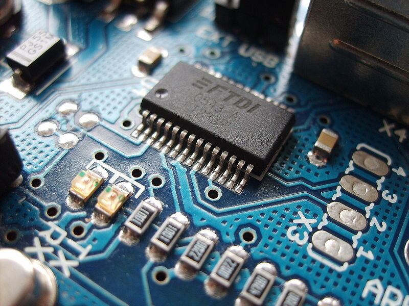close-up of circuit board