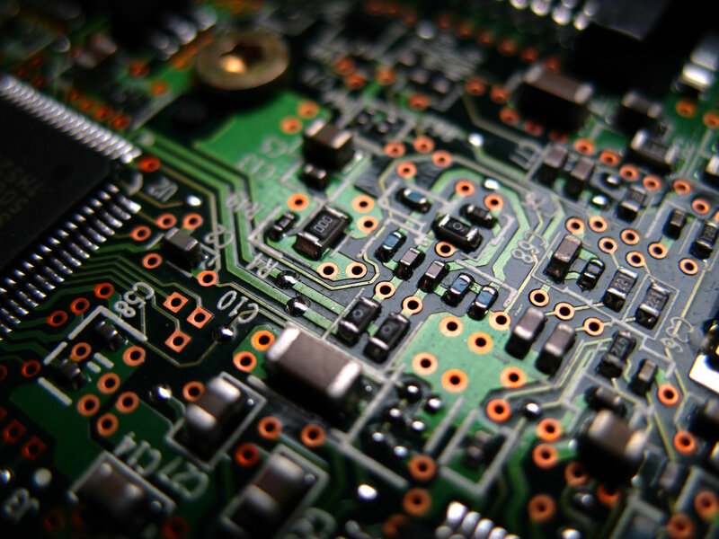 close-up of circuit board