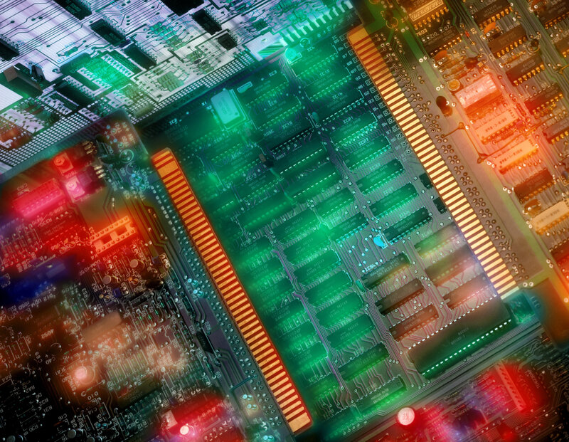 close-up of circuit board