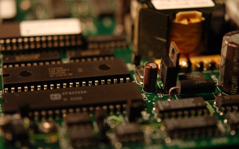 close-up of circuit board