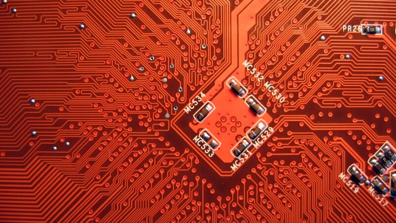 close-up of circuit board