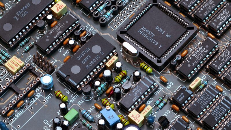 Close-up of Circuit Board — Black, Technical, Photograph, Chips