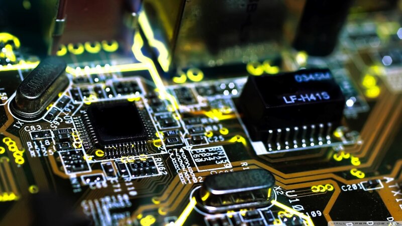 Close-up of Circuit Board — Black, Technical, Photograph