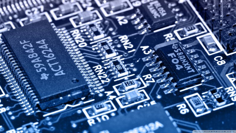 Close-up of Circuit Board — Blue