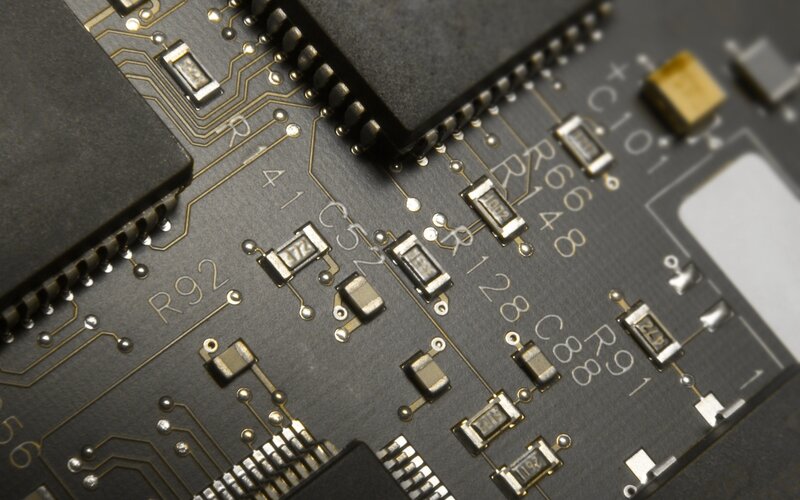Close-up of circuit board components