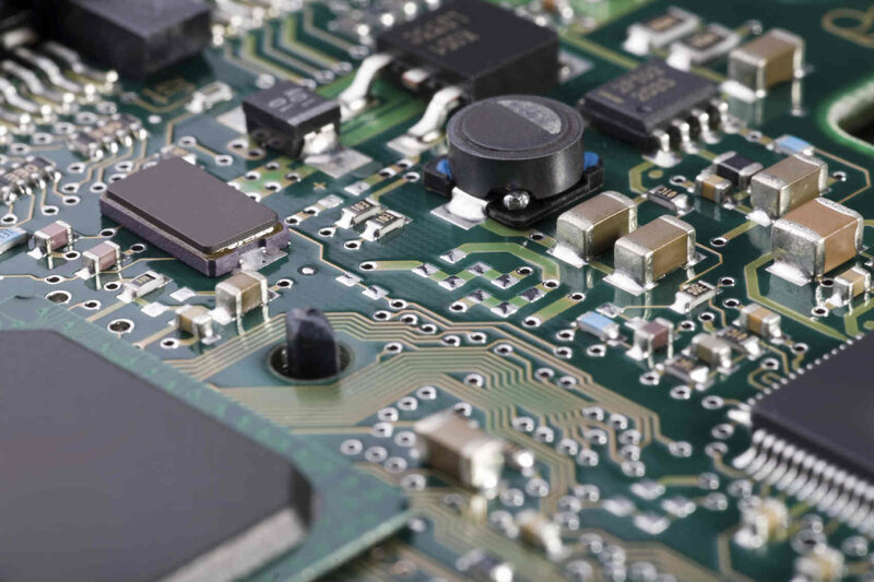 Close-up of circuit board components