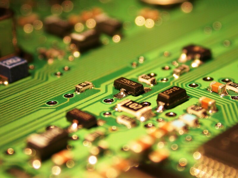 Close-up of circuit board components