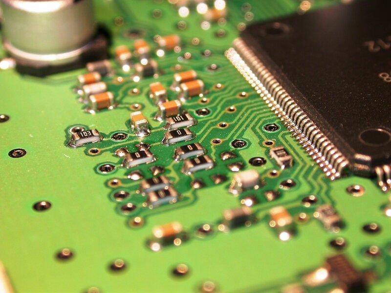 Close-up of circuit board components
