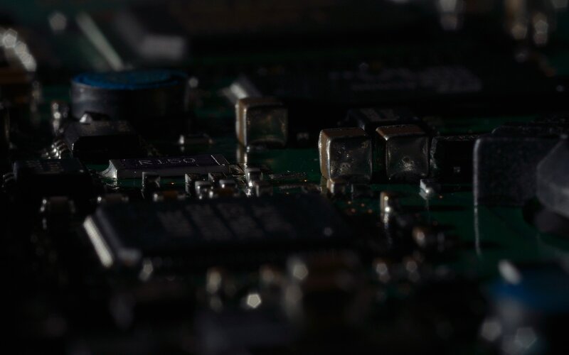 Close-up of circuit board components