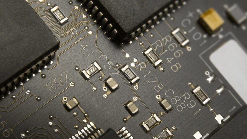 Close-up of circuit board components