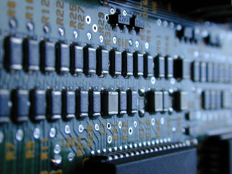 Close-up of circuit board components