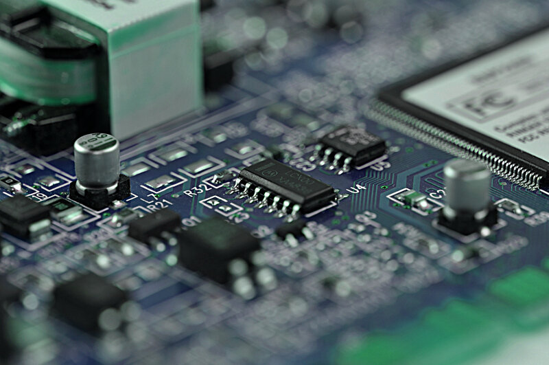 Close-up of circuit board components