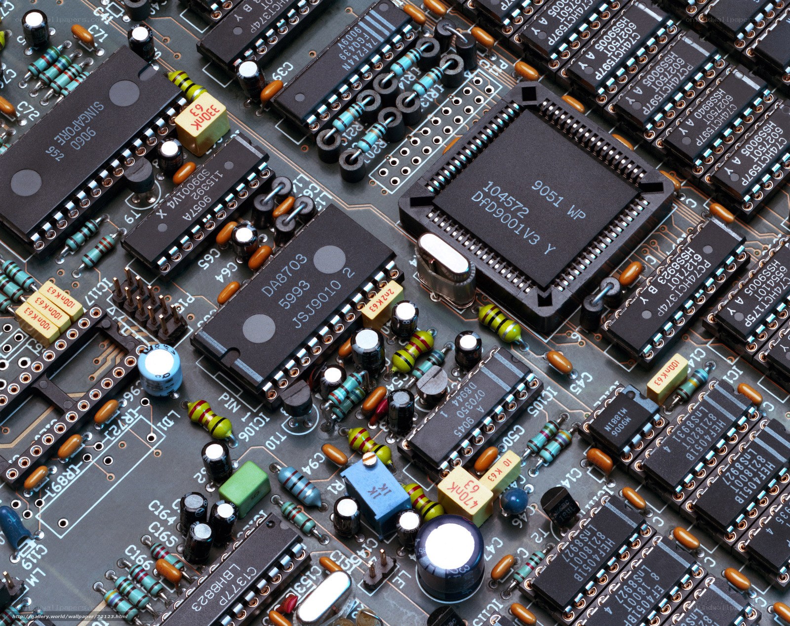 Close-up of circuit board components