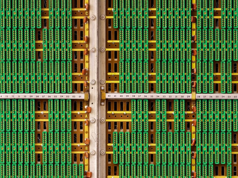 Close-up of circuit board connectors