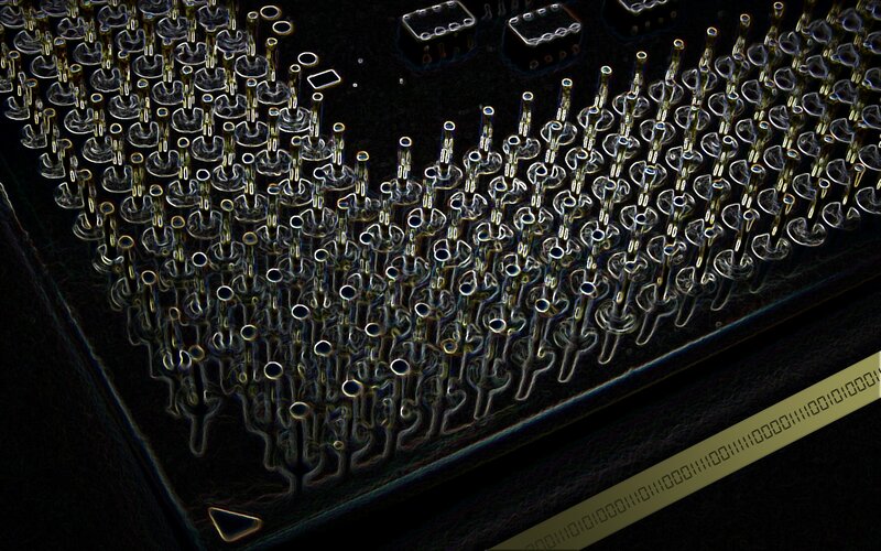 close-up of circuit board pins