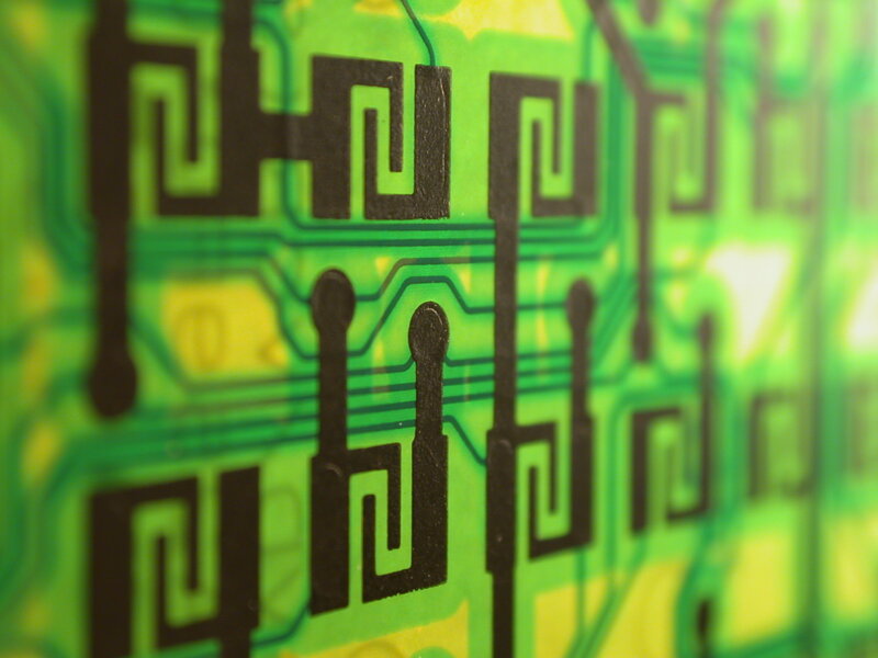 Close-up of circuit board traces