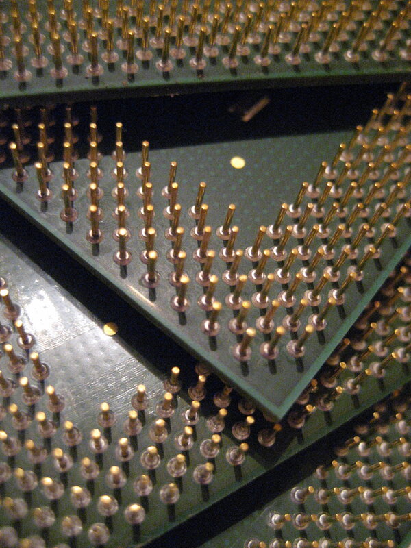 close-up of circuit boards
