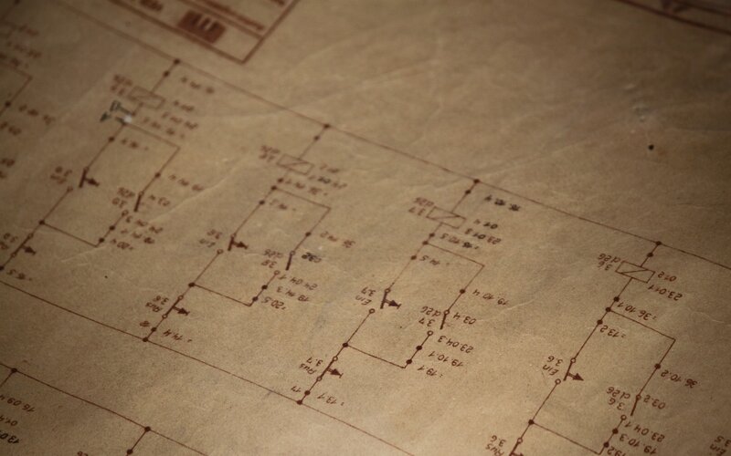 close-up of circuit diagram