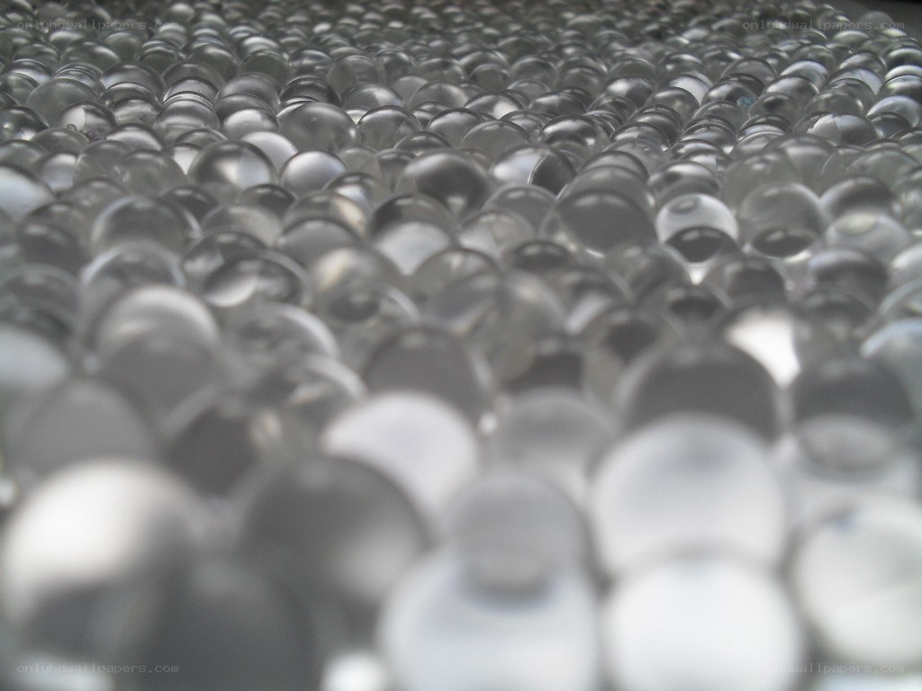 close-up of clear beads