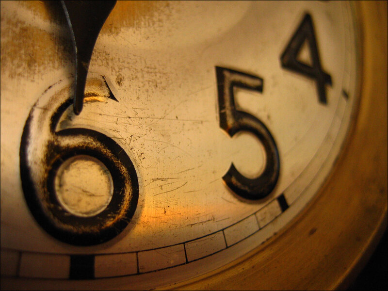 close-up of clock face