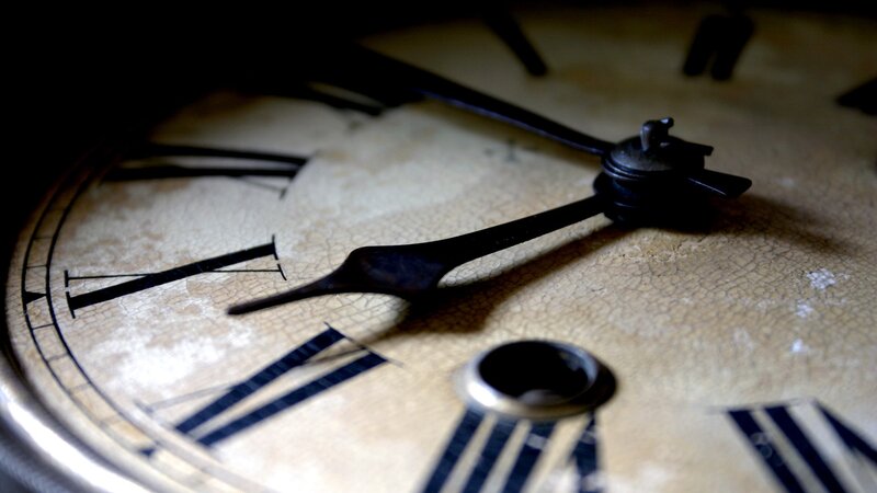 Close-up of Clock Face — Beige