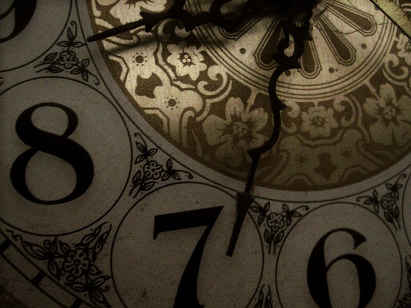 Close-up of Clock Face — Black, Dramatic