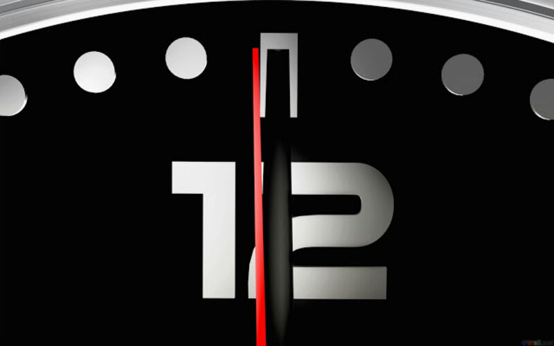Close-up of Clock Face — Black, Minimalist